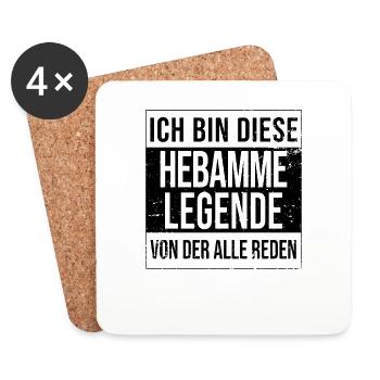 Geburtshelfer Geburtstag geboren Legende Hebamme - Untersetzer (4er-Set) - Weiß - Vorne