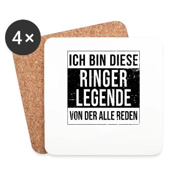 Ringkämpfer Geburtstag geboren Legende - Untersetzer (4er-Set) - Weiß - Vorne