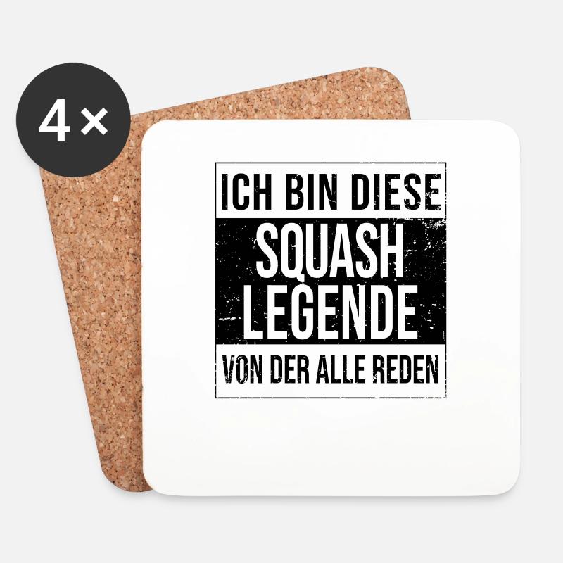 Squash-Spieler Geburtstag geboren Legende - Untersetzer (4er-Set) - Weiß