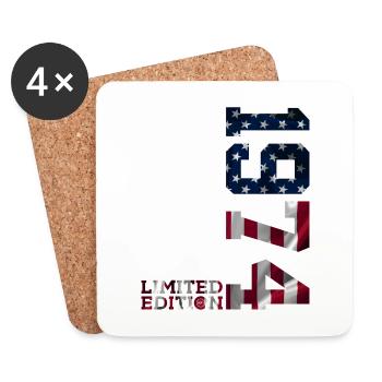 ÉDITION LIMITÉE 1974 USA 52E ANNIVERSAIRE - Dessous de verre (lot de 4) - blanc - Devant