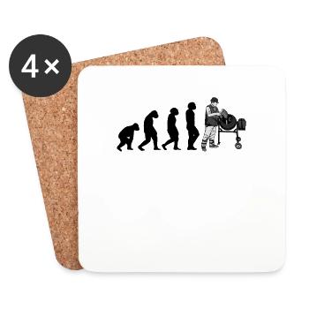 Ouvriers de la construction Maçons-artisans Briqueteurs-maçons de chantier - Dessous de verre (lot de 4) - blanc - Devant