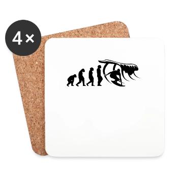 Surfer-Sport Surferboard-Planche de surf - Dessous de verre (lot de 4) - blanc - Devant