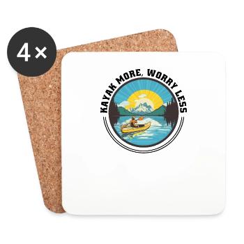 KAYAKS Kayak CANOË RAFTING BATEAU plus-paddle - Dessous de verre (lot de 4) - blanc - Devant