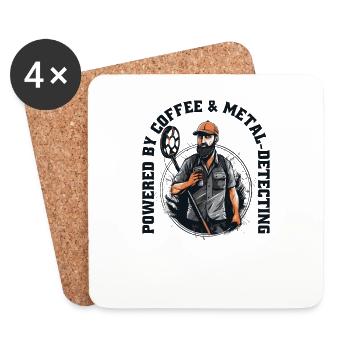 Sondengänger Sondler sondeln lustiges Kaffee - Untersetzer (4er-Set) - Weiß - Vorne