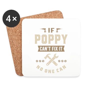 If Poppy Can't Fix It - Coasters (set of 4) - white - Front
