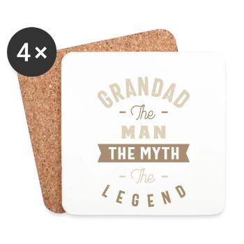 Grandad The Myth - Coasters (set of 4) - white - Front