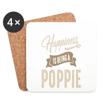 Happiness Poppie - Coasters (set of 4) - white - Front