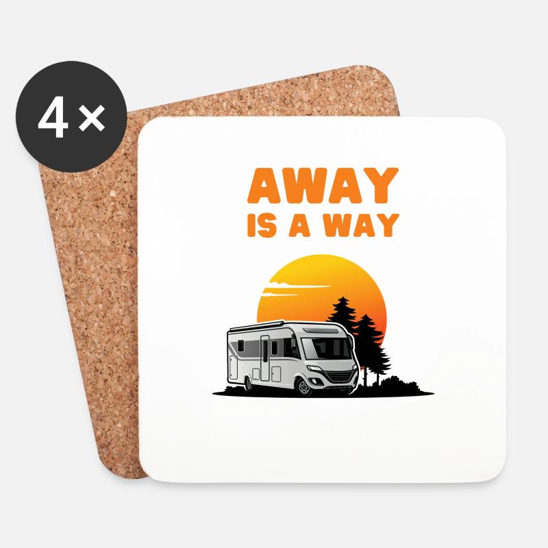 Camper - Away is a way - Untersetzer (4er-Set) - Weiß