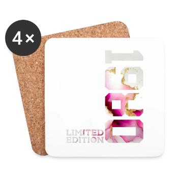 46. GEBURTSTAG 46 JAHRE LIMITED EDITION 1980 - Untersetzer (4er-Set) - Weiß - Vorne