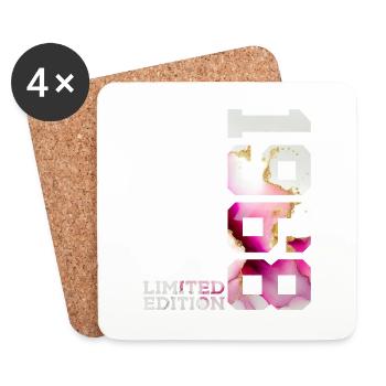 58. GEBURTSTAG 58 JAHRE LIMITED EDITION 1968 - Untersetzer (4er-Set) - Weiß - Vorne