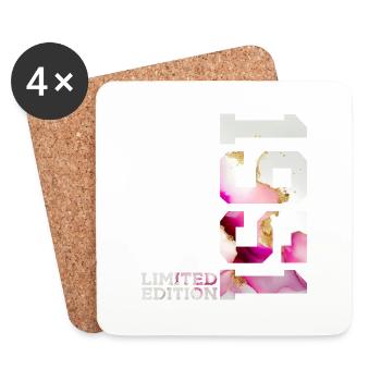 75. GEBURTSTAG 75 JAHRE LIMITED EDITION 1951 - Untersetzer (4er-Set) - Weiß - Vorne