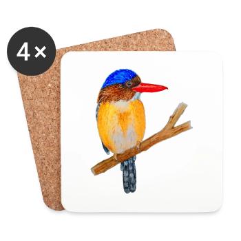 Bunter Vogel - Untersetzer (4er-Set) - Weiß - Vorne
