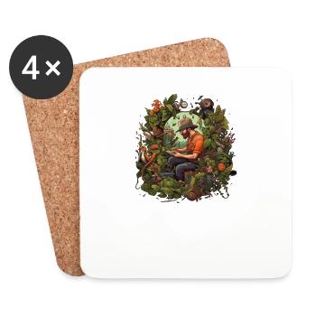 Jardinier Plante de jardin Hobby Jardinier Fleuriste - Dessous de verre (lot de 4) - blanc - Devant