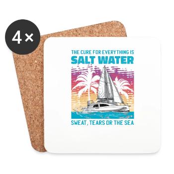 marin voilier voilier voilier voilier yacht - Dessous de verre (lot de 4) - blanc - Devant