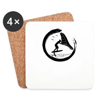 Wingfoil Surfer Wingfoiling Hydrofoil Wing-Foiling - Coasters (set of 4) - white - Front