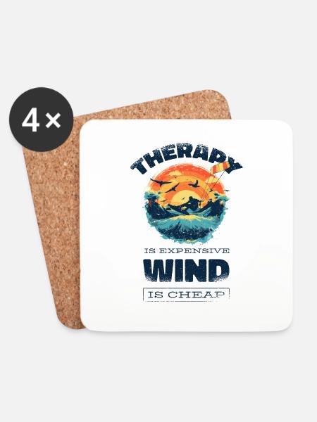 Kitesurf Kiteboard Kitesurfing Kite Surf Funny - Coasters (set of 4) - white