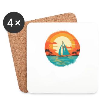 Sailboat, Sailing Ship, Sailing Yacht, Weekend, Sailing - Coasters (set of 4) - white - Front