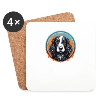 Chien Race Chien Accessoires Épagneul Springer Anglais - Dessous de verre (lot de 4) - blanc - Devant