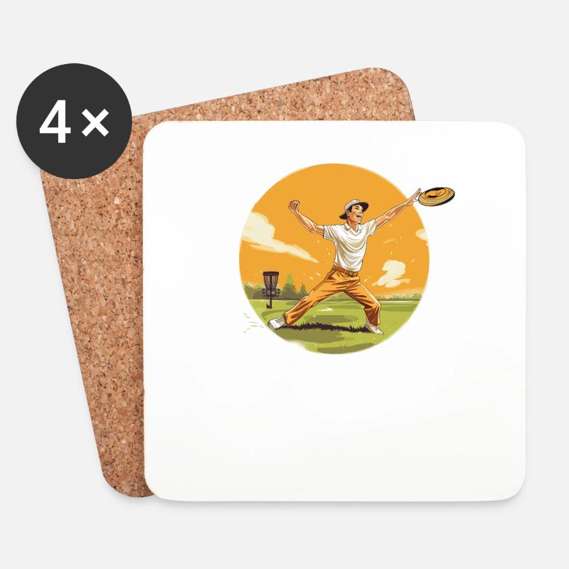 Disc-Golf-Spieler Disc-Golfer Game Zubehör - Untersetzer (4er-Set) - Weiß