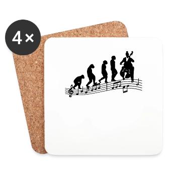 Cellospieler Cellist-Musiker Collo-Musik Evolution - Untersetzer (4er-Set) - Weiß - Vorne