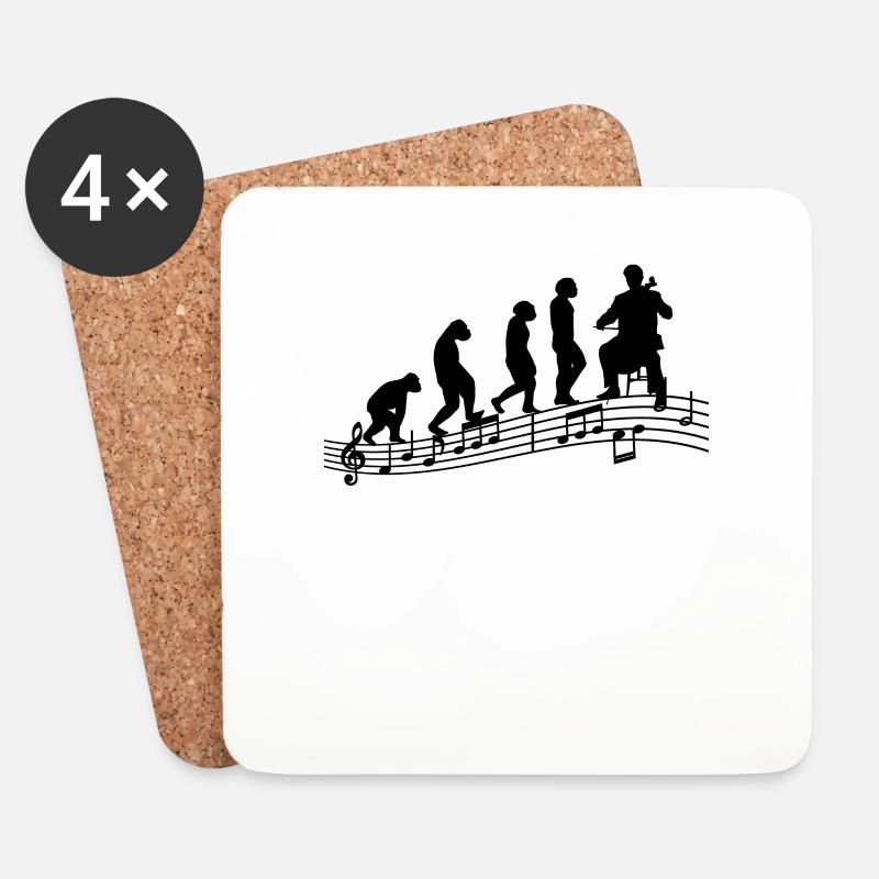 Cellospieler Cellist-Musiker Collo-Musik Evolution - Untersetzer (4er-Set) - Weiß