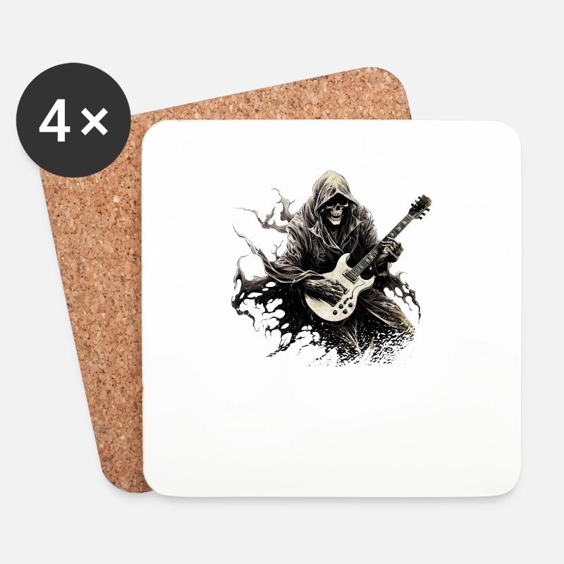 Gitarristen-tshirt E-Gitarren-Saiten - Untersetzer (4er-Set) - Weiß