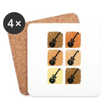 Gitarren Zubehör E-Gitarren-Saiten E Gitarren - Untersetzer (4er-Set) - Weiß - Vorne