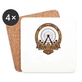 Amusement Park Fair, Fairground, Folk Festival - Coasters (set of 4) - white - Front