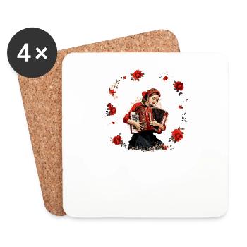 Accordion Musician Accordion Player Music - Coasters (set of 4) - white - Front