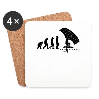 Wingfoil Surfer Wingfoiling Hydrofoil Evolution - Coasters (set of 4) - white - Front