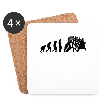 Amusement Park, Fair, Fairground, Funfair - Coasters (set of 4) - white - Front