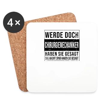 Berufe Ausbildung bestanden WERDE DOCH - Untersetzer (4er-Set) - Weiß - Vorne