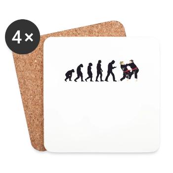 Judoka Taekwondo Karate Aikido Ju-Jutsu Evolution - Coasters (set of 4) - white - Front