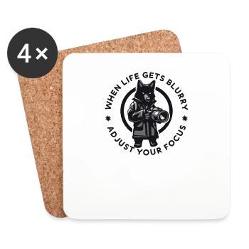 Dog Photo Funny Sayings Nature Photographer - Coasters (set of 4) - white - Front