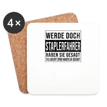 Staplerfahrer Gabelstaplerfahrer Lagerist Beruf - Untersetzer (4er-Set) - Weiß - Vorne