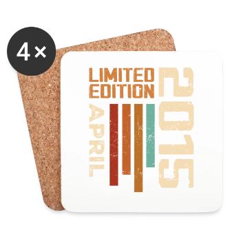 Né En Avril 2015 Cadeau D'anniversaire 2015 Retro - Dessous de verre (lot de 4) - blanc - Devant