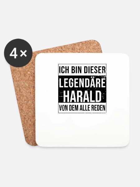 Ich bin dieser legendäre für Harald - Untersetzer (4er-Set) - Weiß