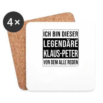 Ich bin dieser legendäre für Klaus-Peter - Untersetzer (4er-Set) - Weiß - Vorne