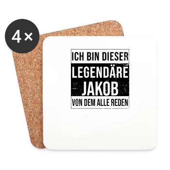 Ich bin dieser legendäre für Jakob - Untersetzer (4er-Set) - Weiß - Vorne