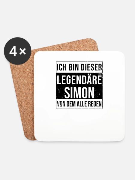 Ich bin dieser legendäre für Simon - Untersetzer (4er-Set) - Weiß