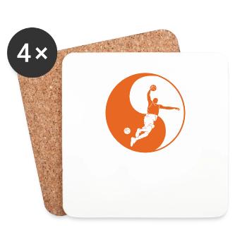 Basketball Player Basketball Player Yin Yang Symbol - Coasters (set of 4) - white - Front