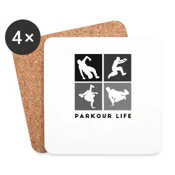 Parkour-Life Freerunning Freerunner - Coasters (set of 4) - white - Front