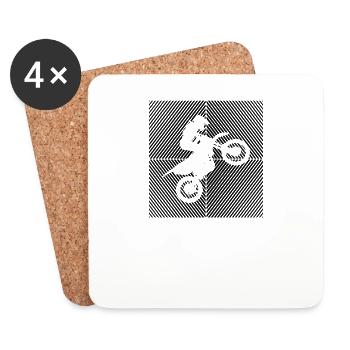 Pit-bike supermoto Dirtbike Pitbike MOTOCROSS - Dessous de verre (lot de 4) - blanc - Devant