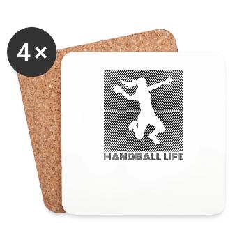 Handball Handball Ballon Handball Joueur de handball Femmes - Dessous de verre (lot de 4) - blanc - Devant