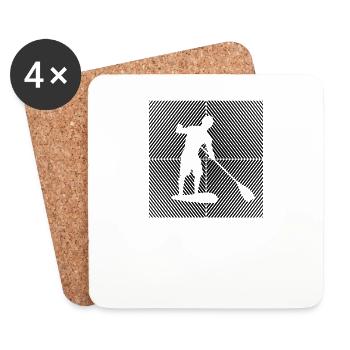 SUP paddleboarding Stand Up Paddle paddling - Untersetzer (4er-Set) - Weiß - Vorne