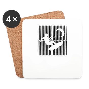 Kitesurf Kiteboard Kitesurfing Kite Surf Board - Coasters (set of 4) - white - Front