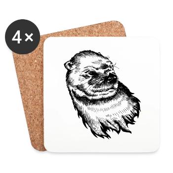 Loutre - Dessous de verre (lot de 4) - blanc - Devant