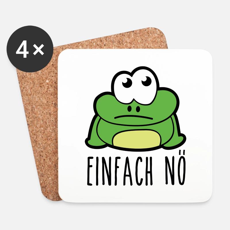 Einfach nö süßer Frosch Spruch - Untersetzer (4er-Set) - Weiß