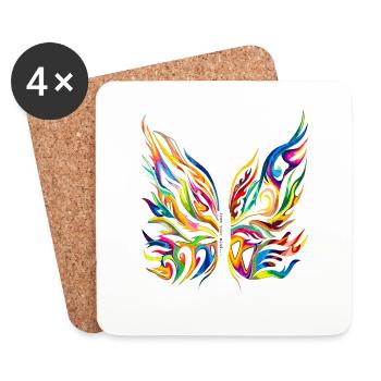 Schmetterling - Free your mind by Inart - Untersetzer (4er-Set) - Weiß - Vorne