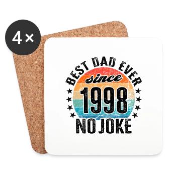 Meilleur papa du monde depuis 1998 Pas de blague - Dessous de verre (lot de 4) - blanc - Devant